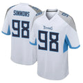 T.Titans #98 Jeffery Simmons Player White Home Game BALCE Stitched Jerseys