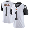 C.Bengals #1 Ja'Marr Chase Player White Color Rush Vapor Untouchable Limted Home Game BALCE Stitched Jerseys