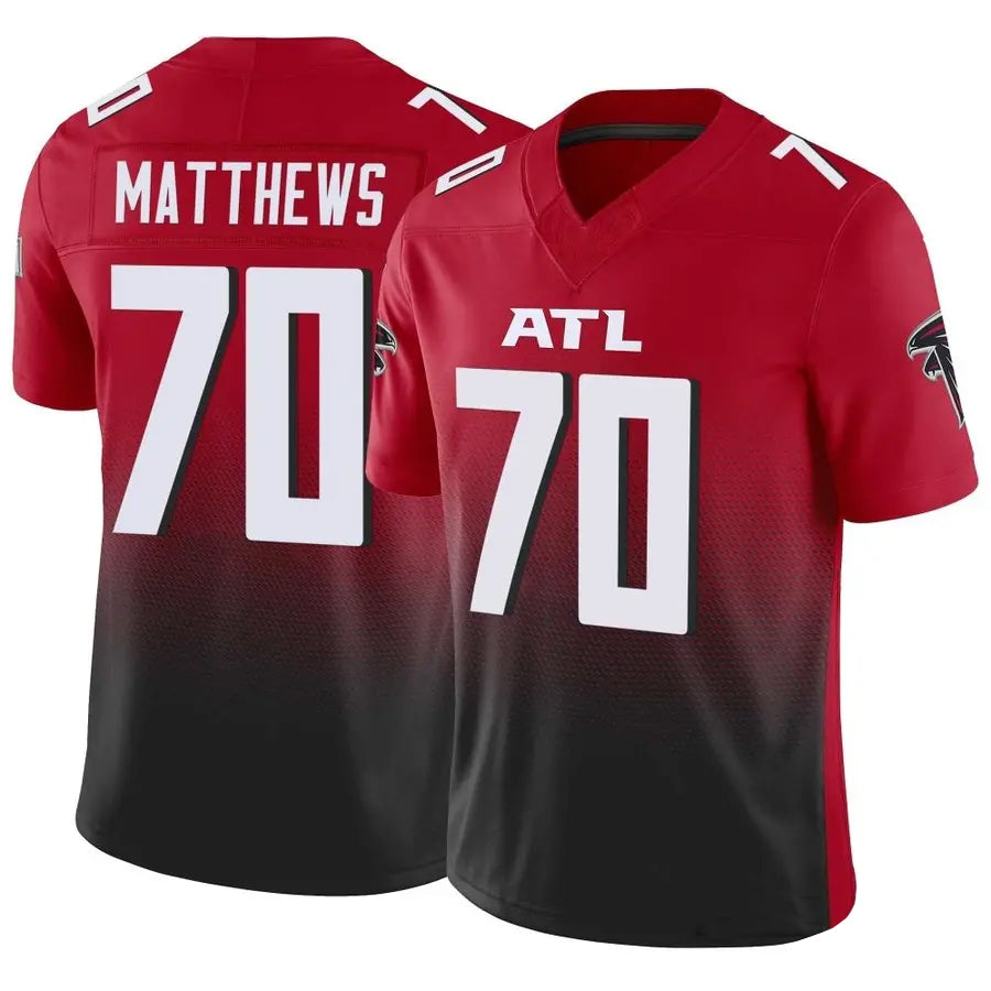 A.Falcons #70 Jake Matthews Player Red Vapor F.U.S.E. Limited BALCE Stitched Jerseys