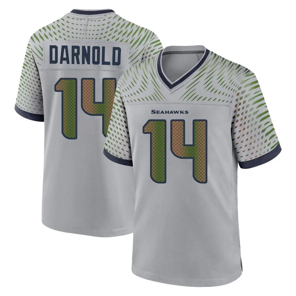 S.Seahawks #14 Sam Darnold Player Grey 2025 Rivalries Collection Home Game BALCE Stitched Jerseys
