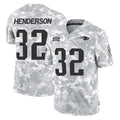 NE.Patriots #32 TreVeyon Henderson Player Arctic Camo Salute To Service Limited Game BALCE Stitched Jerseys