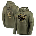 C.Bears #4 D'Andre Swift Player Olive Salute to Service Pullover Hoodies Home Game BALCE Stitched Jerseys