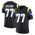 LA.Rams #77 Alaric Jackson Player Black Midnight Rivalries Collection Limited Home Game BALCE Stitched Jerseys