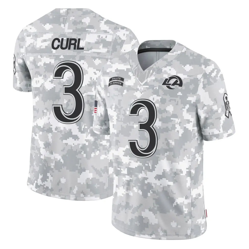 LA.Rams #3 Kam Curl Player Arctic Camo Salute To Service Limited Game BALCE Stitched Jerseys