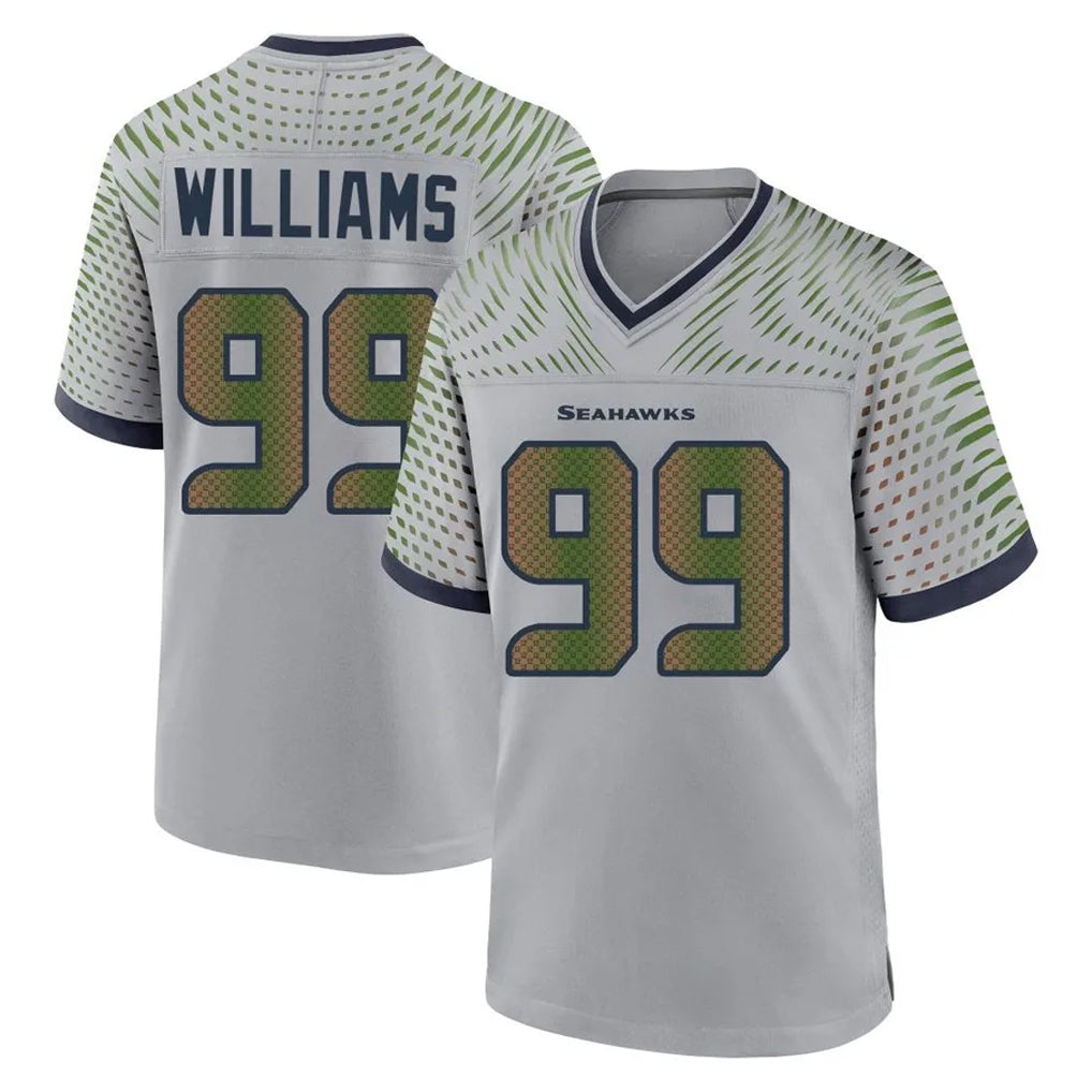 S.Seahawks #99 Leonard Williams Player Grey 2025 Rivalries Collection Home Game BALCE Stitched Jerseys