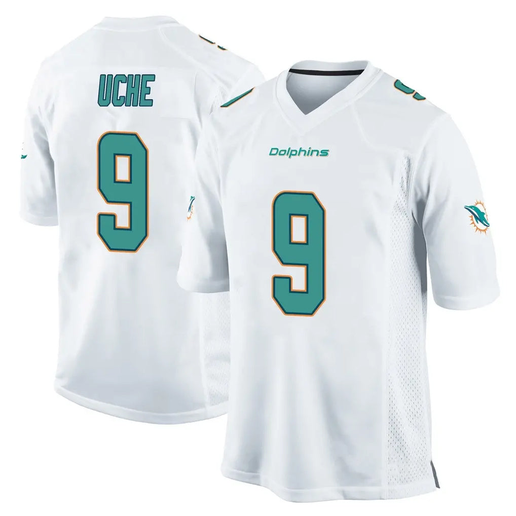 M.Dolphins #9 Joshua Uche Player White Home Game BALCE Stitched Jerseys