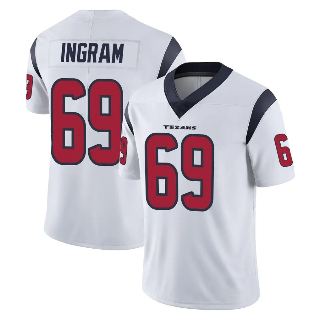 H.Texans #69 Ed Ingram Player White Limited Vapor Untouchable Home Game BALCE Stitched Jerseys