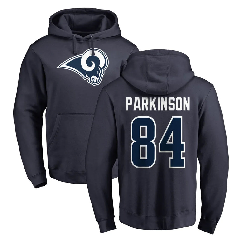 LA.Rams #84 Colby Parkinson Player Navy Pullover Hoodie Limited Game BALCE Stitched Jerseys
