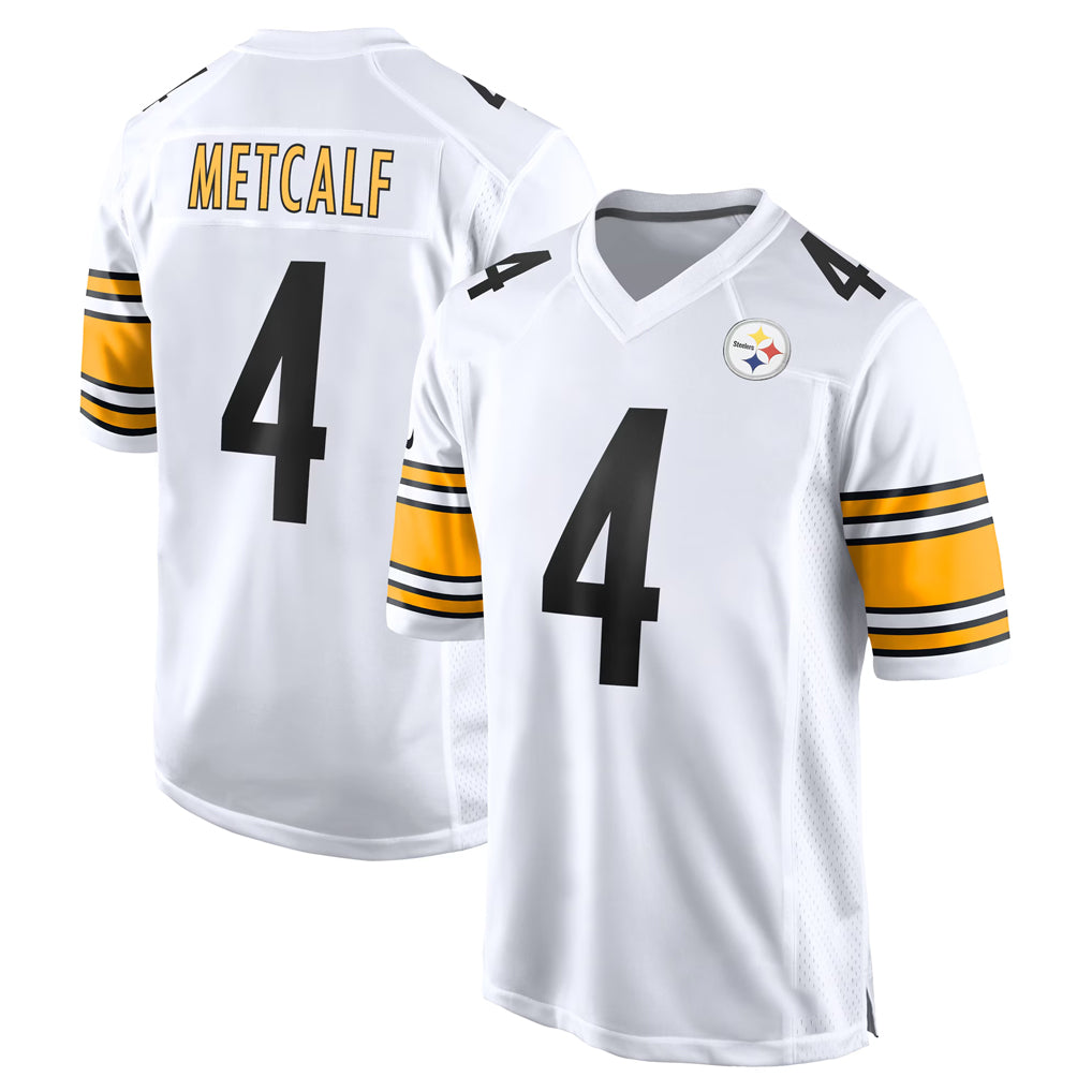 P.Steelers #4 DK Metcalf Player White Home Game BALCE Stitched Jerseys