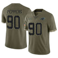 C.Panthers #90 Julius Peppers Player Olive Salute to Service Game BALCE Stitched Jerseys