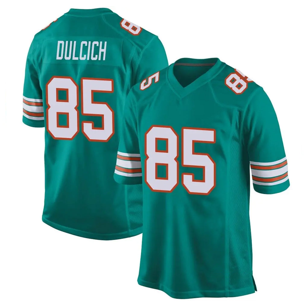 M.Dolphins #85 Greg Dulcich Player Aqua Alternate Home Game BALCE Stitched Jerseys