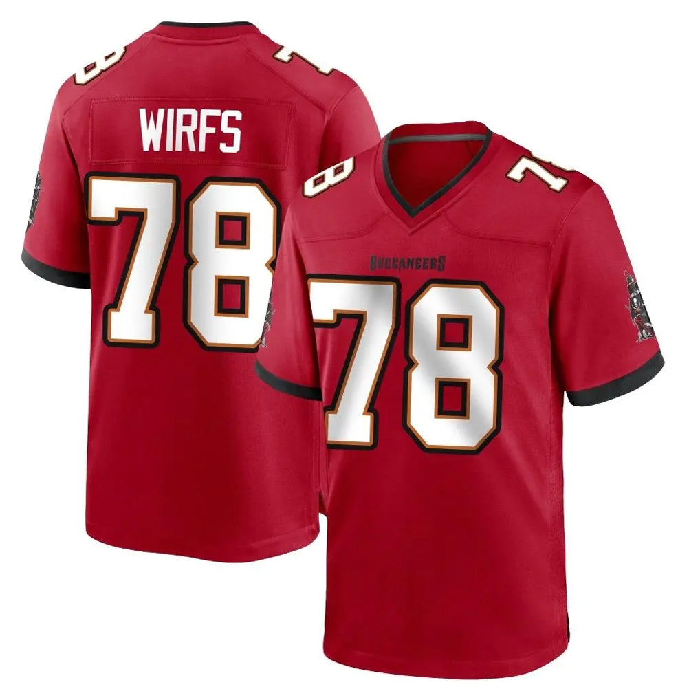 TB.Buccaneers #78 Tristan Wirfs Player Red Home Game BALCE Stitched Jerseys