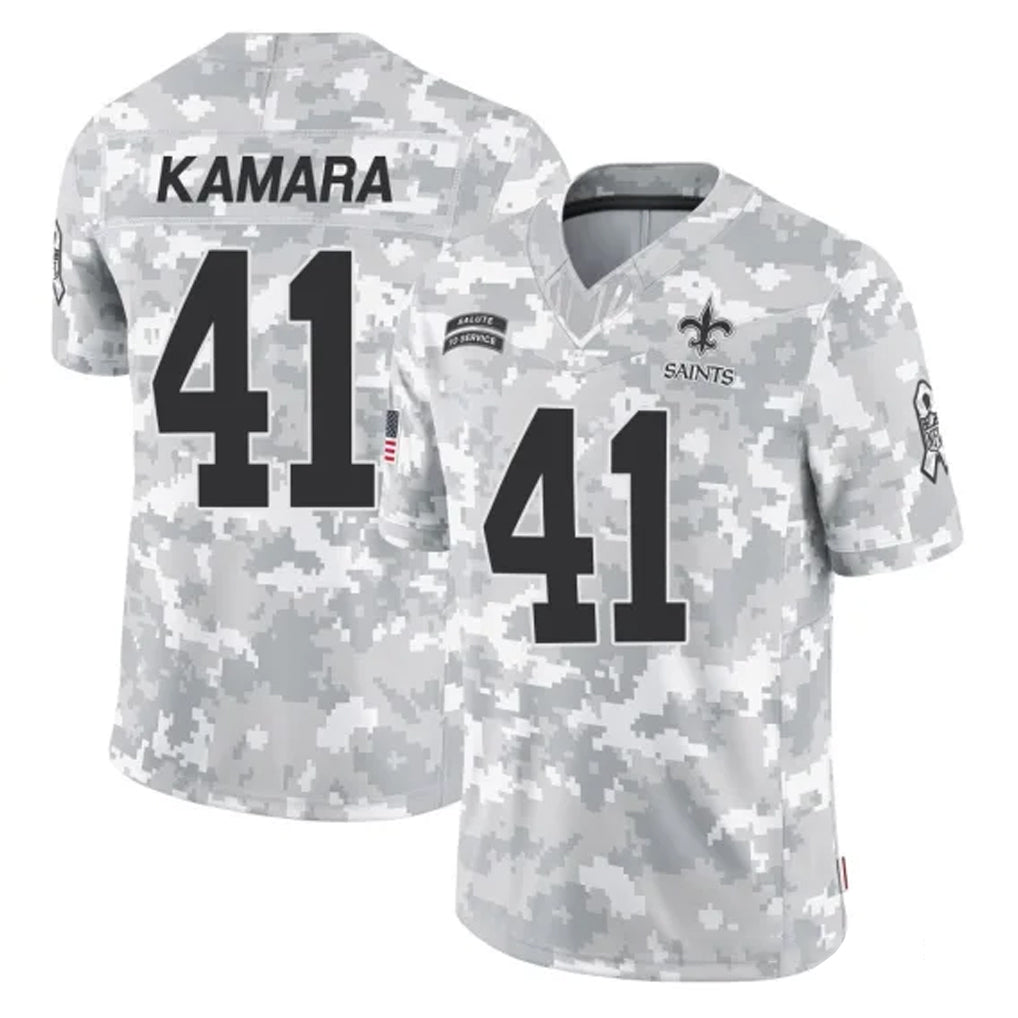 NO.Saints #41 Alvin Kamara Player Arctic Camo Salute To Service Limited Game BALCE Stitched Jerseys