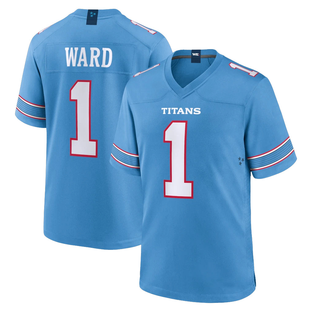 T.Titans #1 Cam Ward Player Light Blue 2026 Game Home BALCE Stitched Jerseys