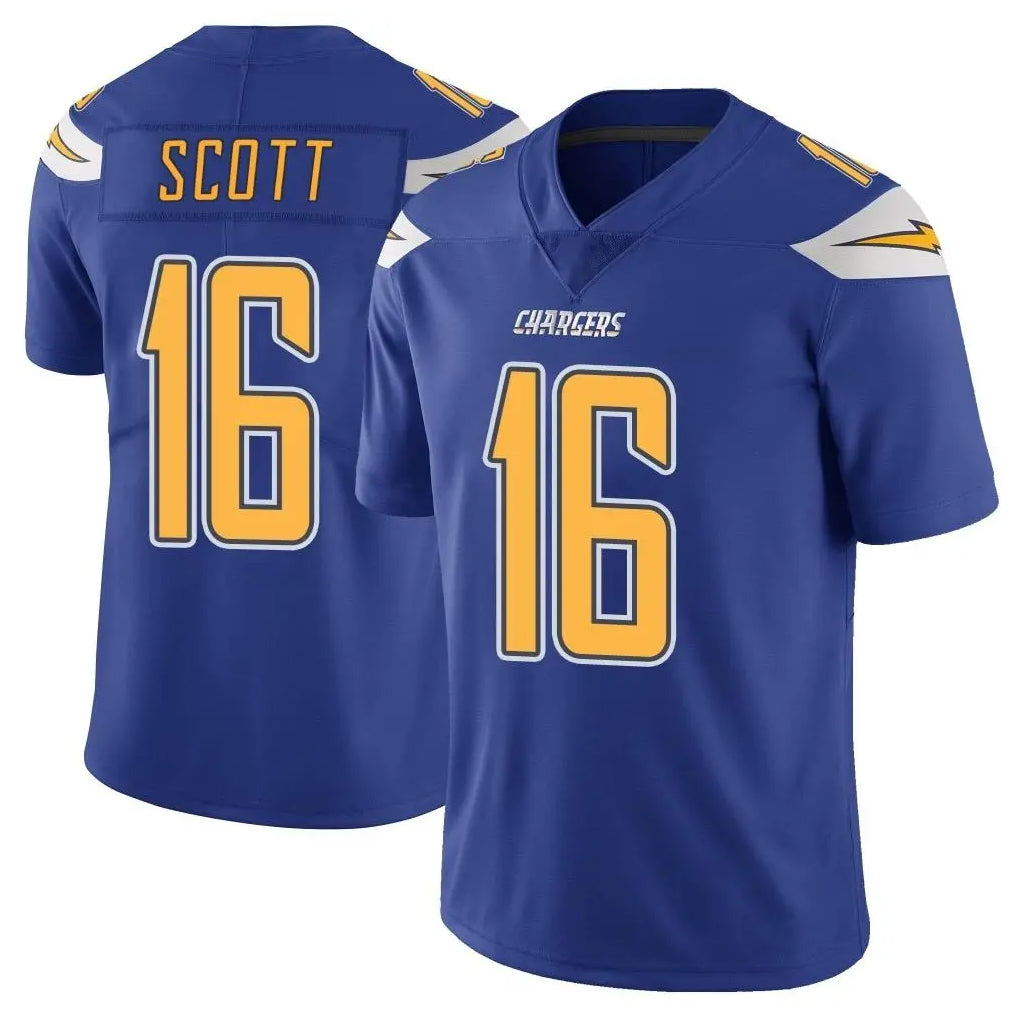 LA.Chargers #16 J.K. Scott Player Royal Limited Color Rush Vapor Untouchable Home Game BALCE Stitched Jerseys