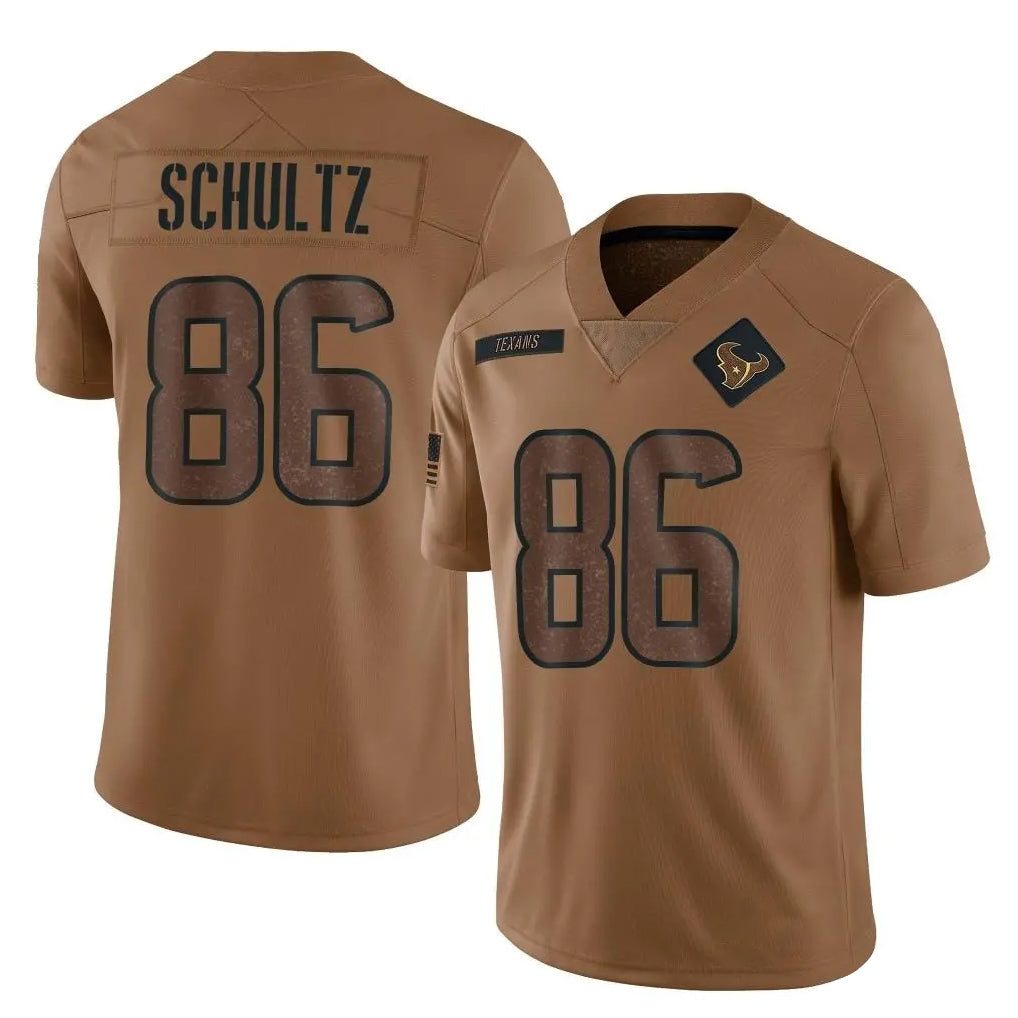 H.Texans #86 Dalton Schultz Player Brown Salute To Service Limited BALCE Stitched Jerseys