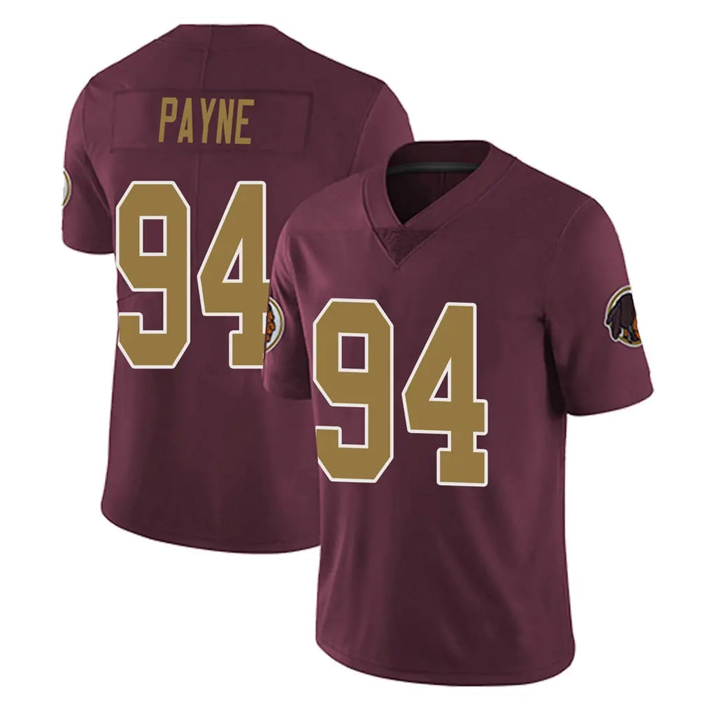 W.Commanders #94 Daron Payne Player Burgundy Alternate Vapor Untouchable Home Game BALCE Stitched Jerseys