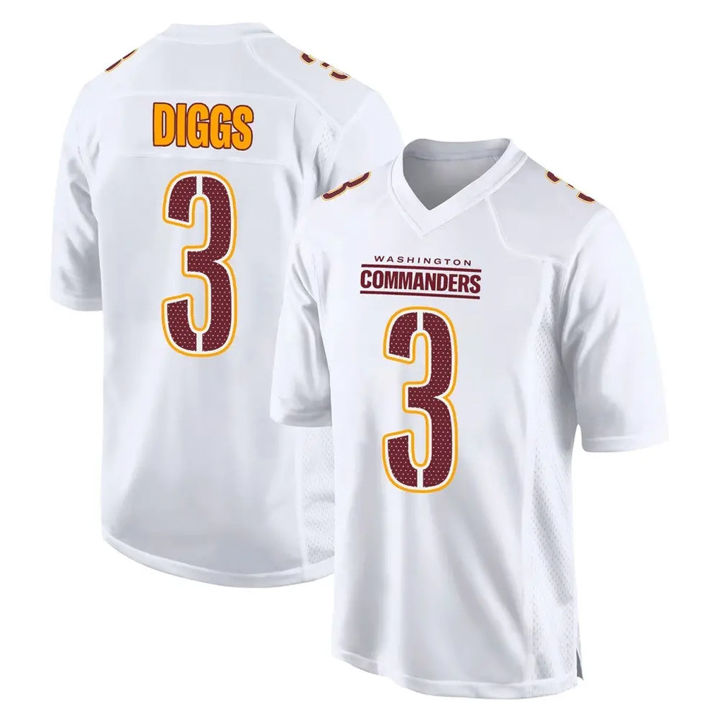 W.Commanders #3 Stefon Diggs Player White Tundra Fashion Home Game BALCE Stitched Jerseys