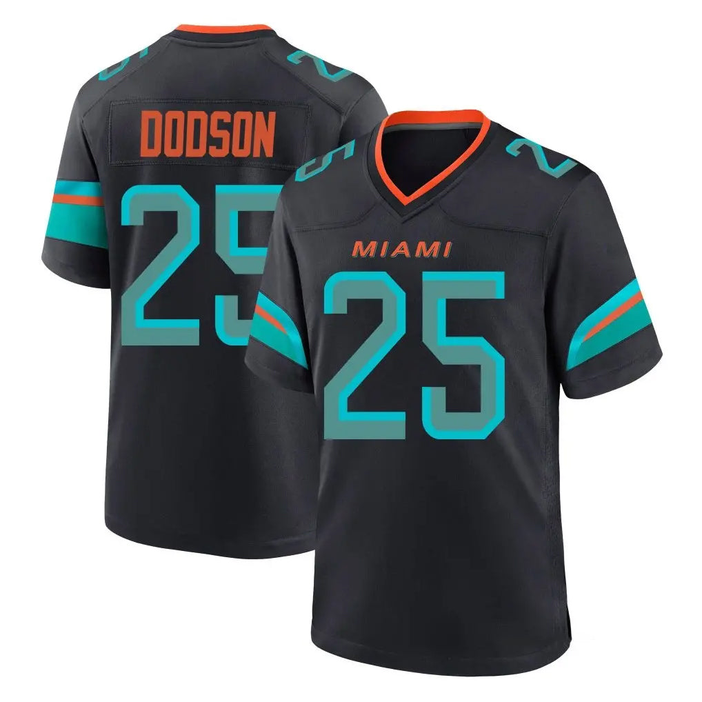 M.Dolphins #25 Tyrel Dodson Player Black Pitch Rivalries Collection Home Game BALCE Stitched Jerseys