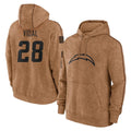 LA.Chargers #28 Kimani Vidal Player Brown Salute to Service Hoodies Limited Game BALCE Stitched Jerseys