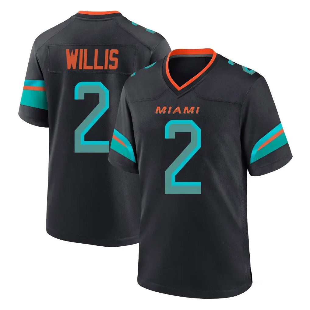 M.Dolphins #2 Malik Willis Player Black Pitch Rivalries Collection Home Game BALCE Stitched Jerseys