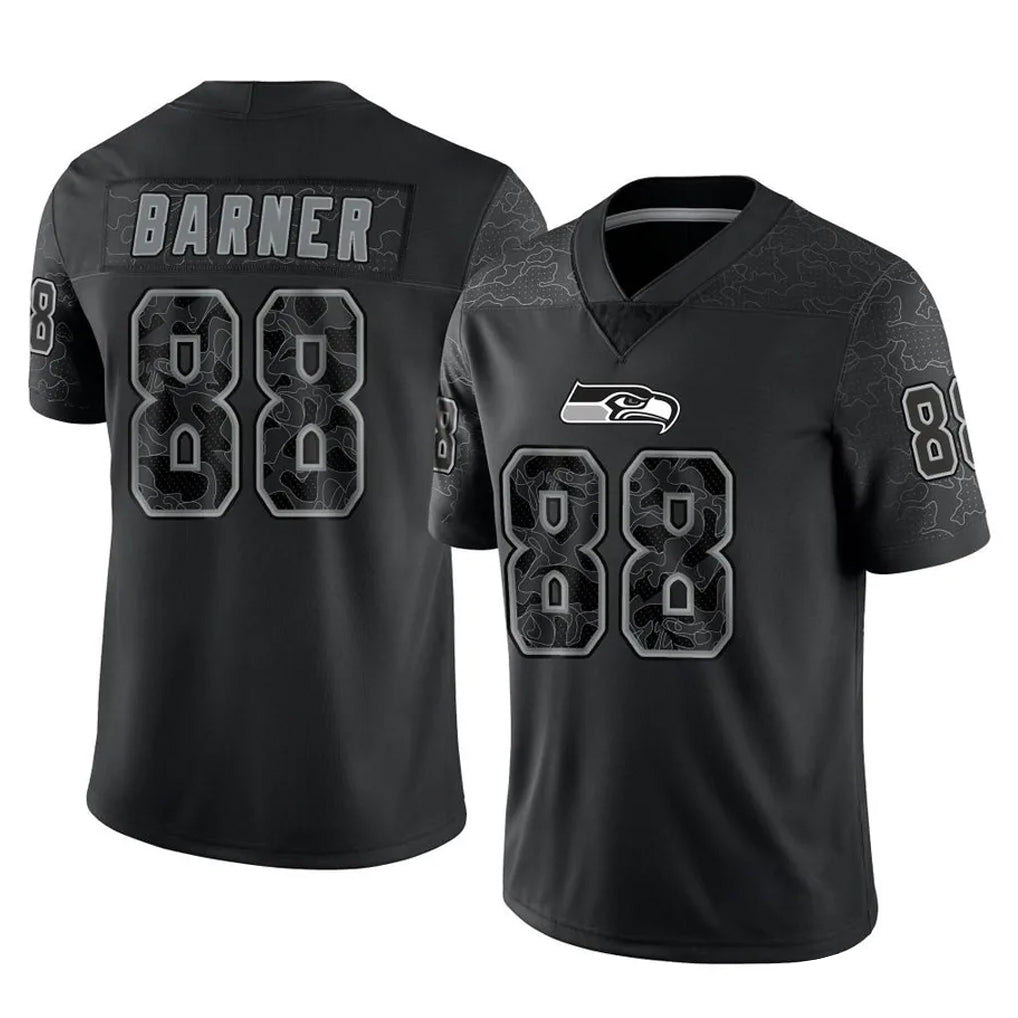 S.Seahawks #88 AJ Barner Player Black Limited Reflective Home Game BALCE Stitched Jerseys