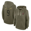 C.Bears #9 Jim McMahon Player Olive Salute to Service Pullover Hoodies Limited BALCE Stitched Jerseys