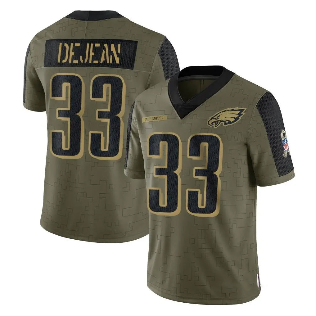 P.Eagles #33 Cooper DeJean Player Olive Salute To Service Limited Game BALCE Stitched Jerseys