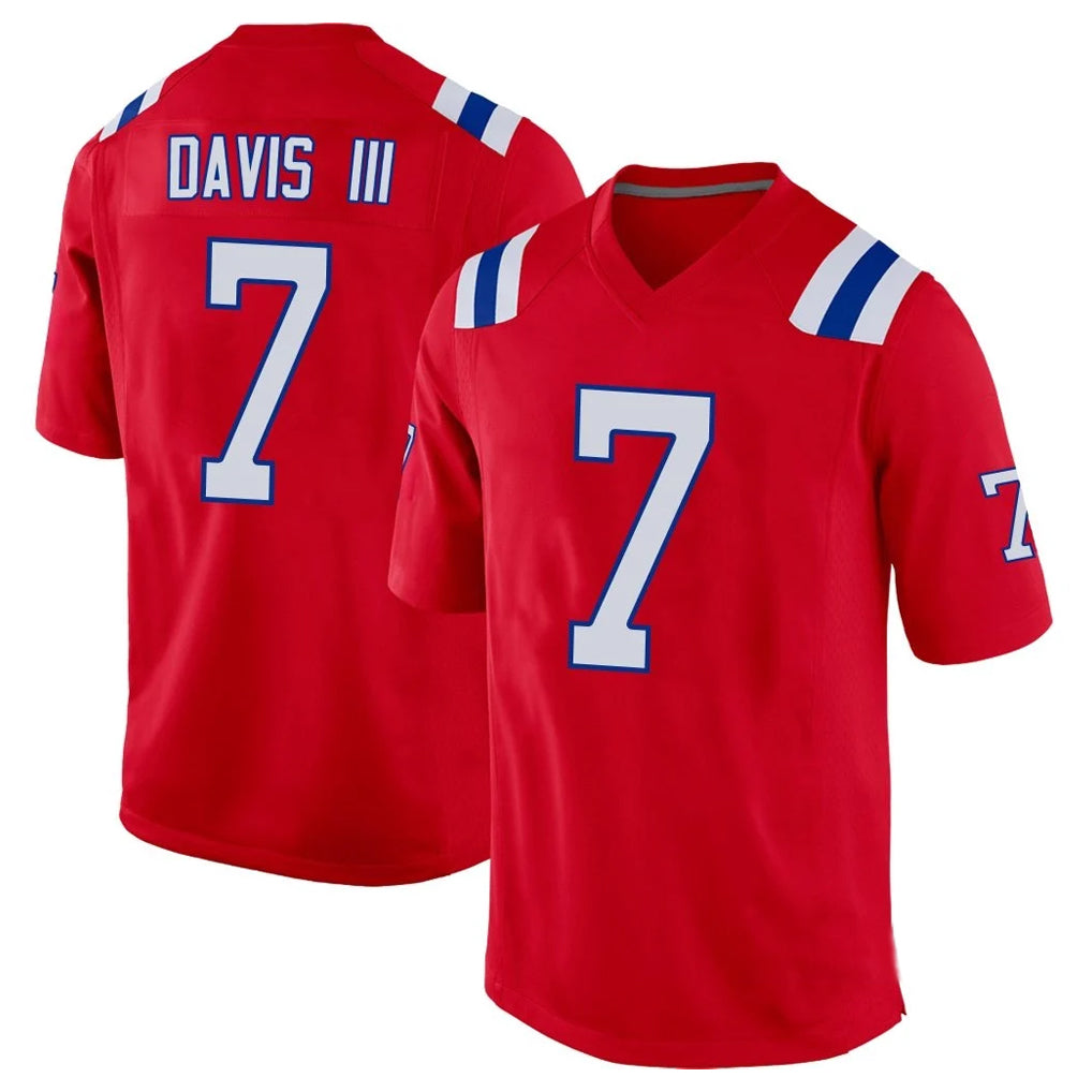 NE.Patriots #7 Carlton Davis III Player Red Home Game BALCE Stitched Jerseys