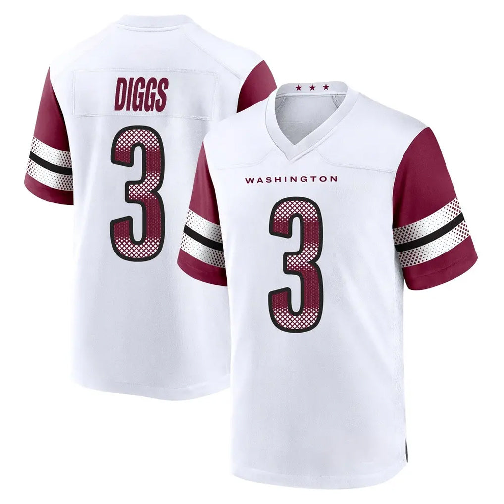 W.Commanders #3 Stefon Diggs Player White Game Home BALCE Stitched Jerseys