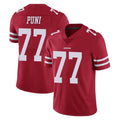 SF.49ers #77 Dominick Puni Player Red Limited Vapor Untouchable Home Game BALCE Stitched Jerseys
