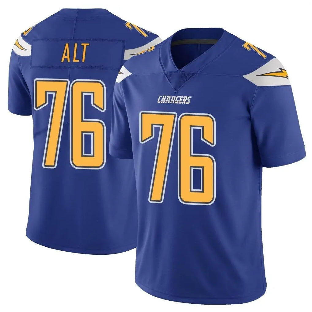 LA.Chargers #76 Joe Alt Player Royal Limited Color Rush Vapor Untouchable Home Game BALCE Stitched Jerseys