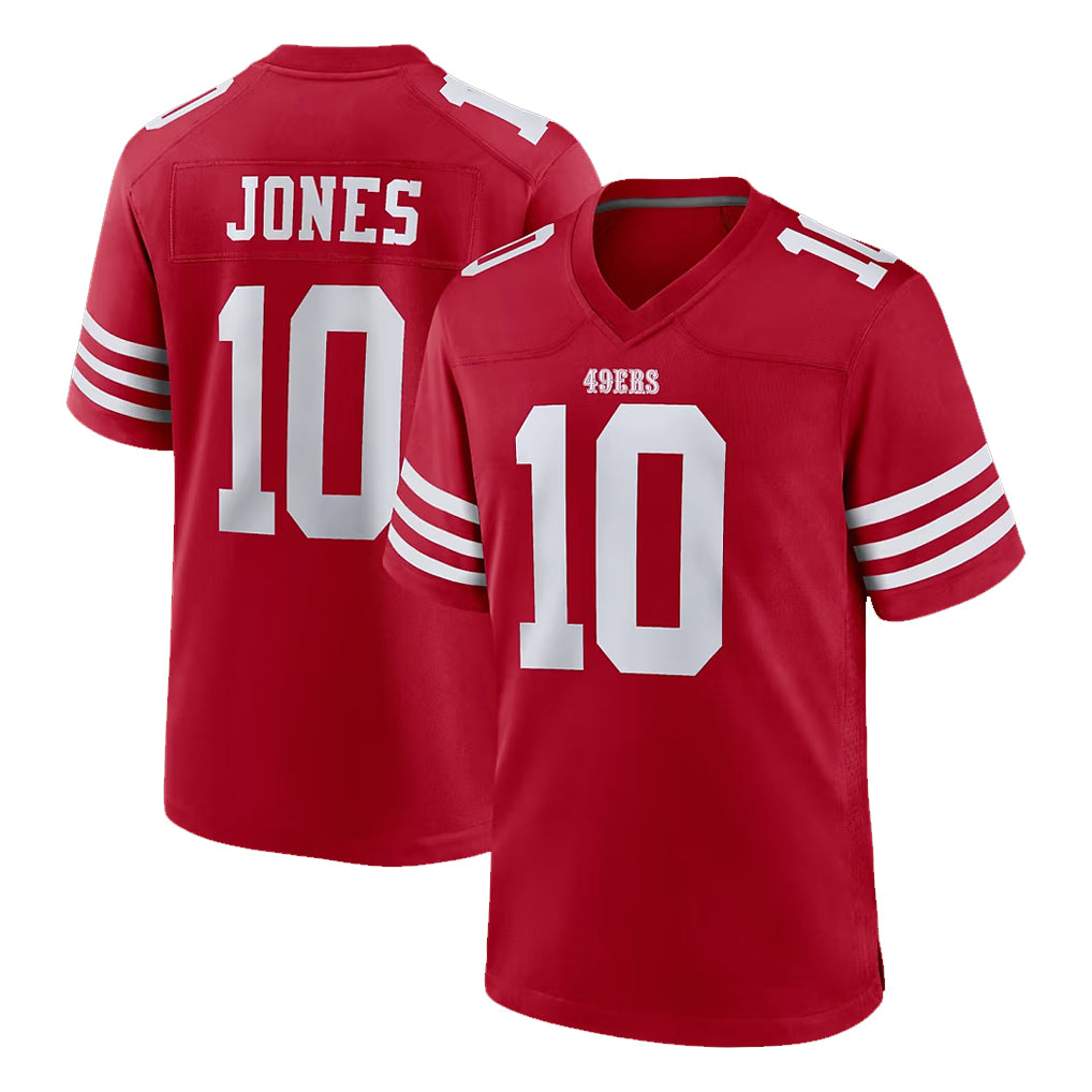 SF.49ers #10 Mac Jones Player Red Game Home BALCE Stitched Jerseys