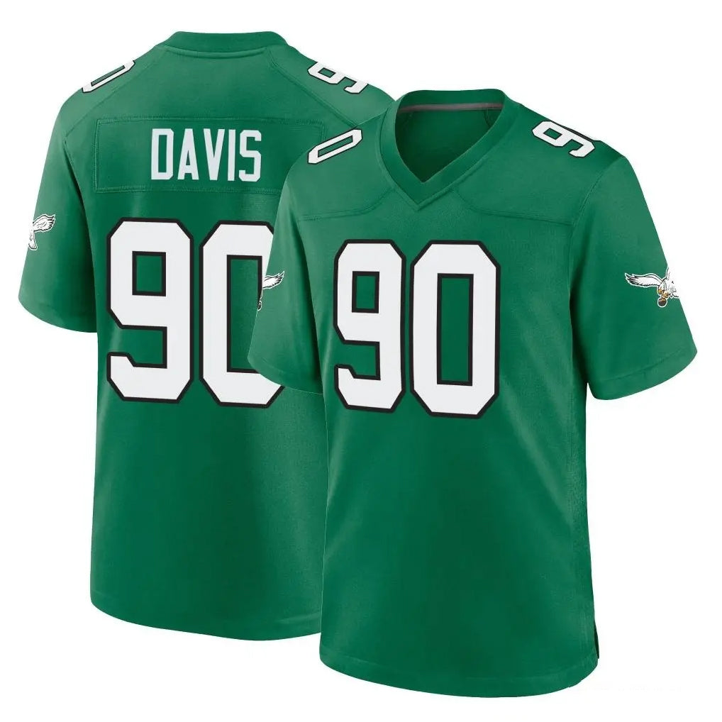 P.Eagles #90 Jordan Davis Player Green Kelly Alternate Home Game BALCE Stitched Jerseys