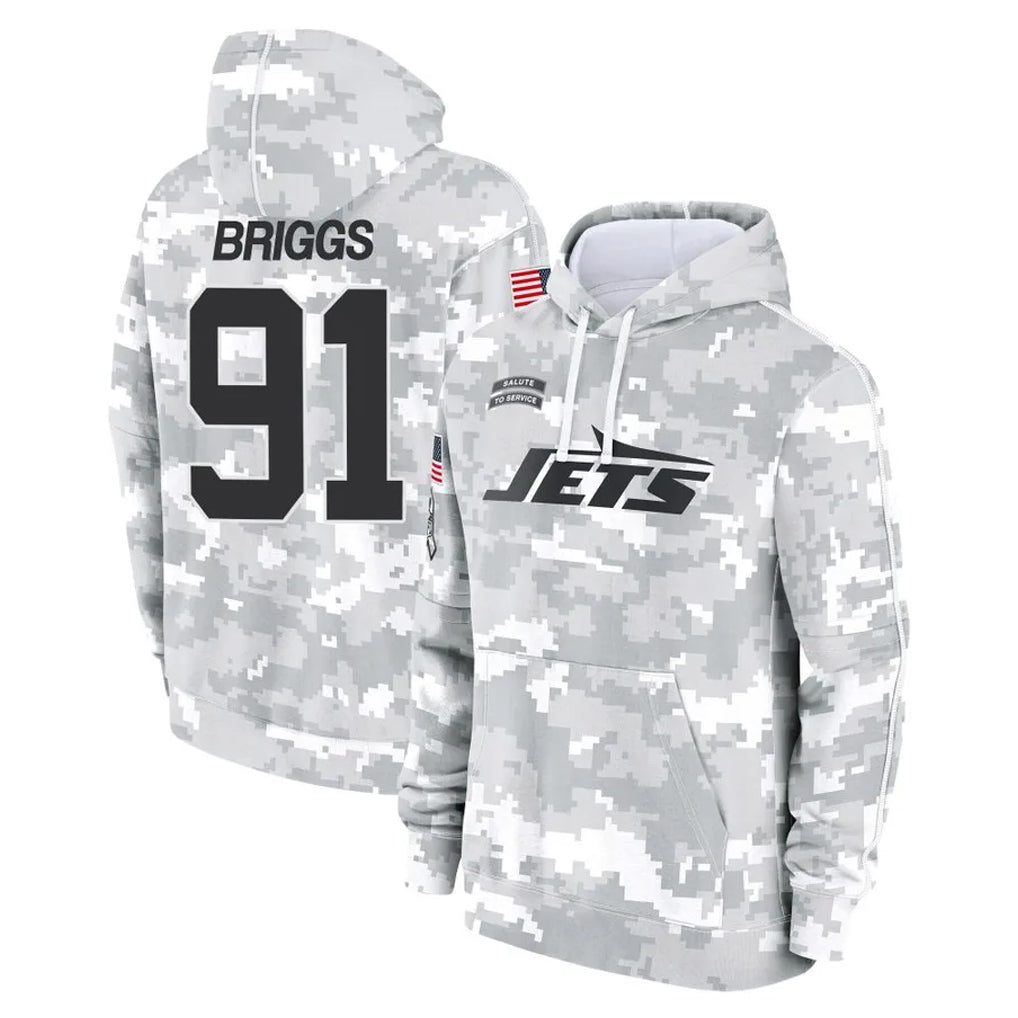 NY.Jets #91 Jowon Briggs Player Arctic Camo Salute to Service Pullover Hoodies Limited Game BALCE Stitched Jerseys