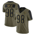 C.Bears #98 Montez Sweat Player Olive Salute to Service Limited BALCE Stitched Jerseys