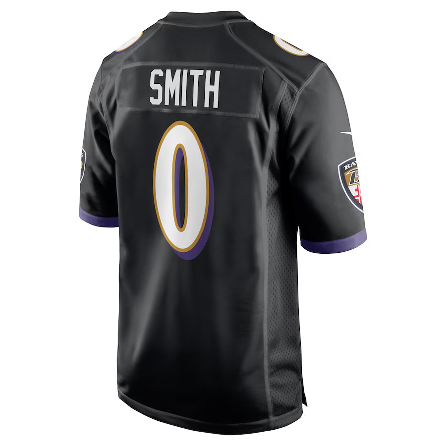 B.Ravens #0 Roquan Smith Player Black Alternate Home Game BALCE Stitched Jerseys