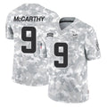 M.Vikings #9 J.J. McCarthy Player Arctic Camo Salute To Service Limited Game BALCE Stitched Jerseys