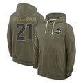 S.Seahawks #21 Devon Witherspoon Player Olive Salute to Service Pullover Hoodies Limited BALCE Stitched Jerseys