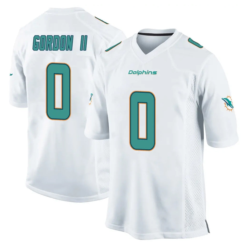 M.Dolphins #0 Ollie Gordon II Player White Home Game BALCE Stitched Jerseys