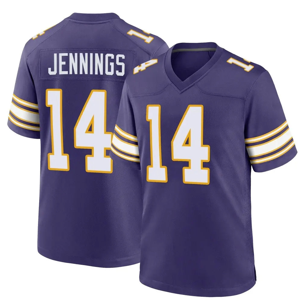 M.Vikings #14 Jauan Jennings Player Purple Classic Home Game BALCE Stitched Jerseys