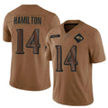 B.Ravens #14 Kyle Hamilton Player Brown Salute To Service Limited BALCE Stitched Jerseys