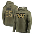 W.Commanders #25 Nick Cross Player Olive Salute to Service Pullover Hoodie Limited Home Game BALCE Stitched Jerseys