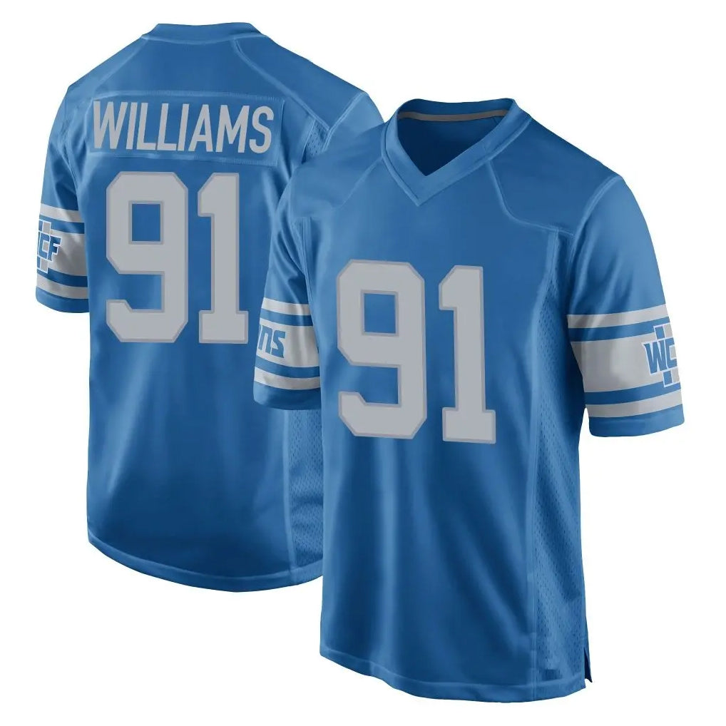 D.Lions #91 Tyleik Williams Player Blue Vapor Untouchable Throwback Game BALCE Stitched Jerseys
