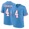 T.Titans #4 Wan'Dale Robinson Player Light Blue Oilers Throwback Home Game BALCE Stitched Jerseys