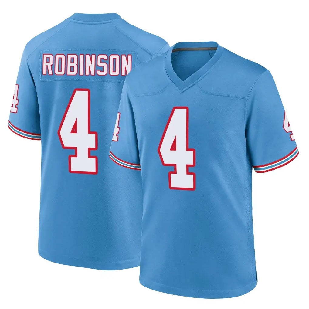 T.Titans #4 Wan'Dale Robinson Player Light Blue Oilers Throwback Home Game BALCE Stitched Jerseys