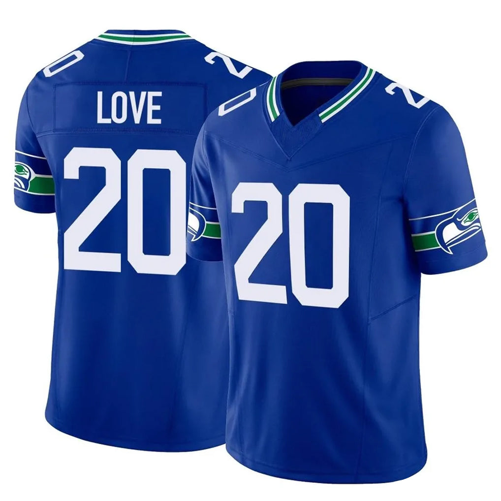 S.Seahawks #20 Julian Love Player Royal Limited Throwback Vapor F.U.S.E. Home Game BALCE Stitched Jerseys