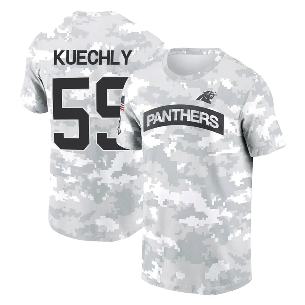 C.Panthers #59 Luke Kuechly Player Arctic Camo Salute to Service T-Shirt Hoodies BALCE Stitched Jerseys