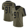 S.Seahawks #91 Byron Murphy II Player Olive Salute To Service Limited Game BALCE Stitched Jerseys