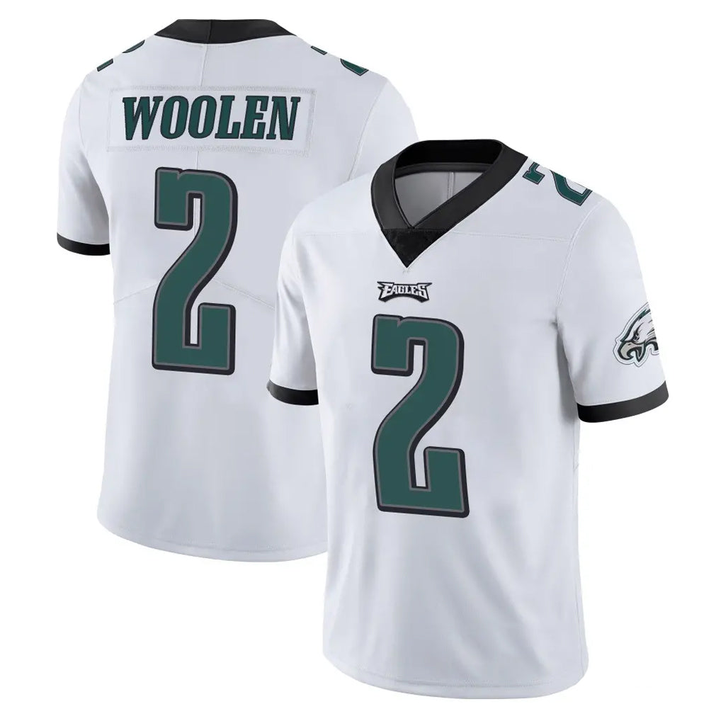 P.Eagles #2 Riq Woolen Player White Limited Vapor Untouchable Home Game BALCE Stitched Jerseys